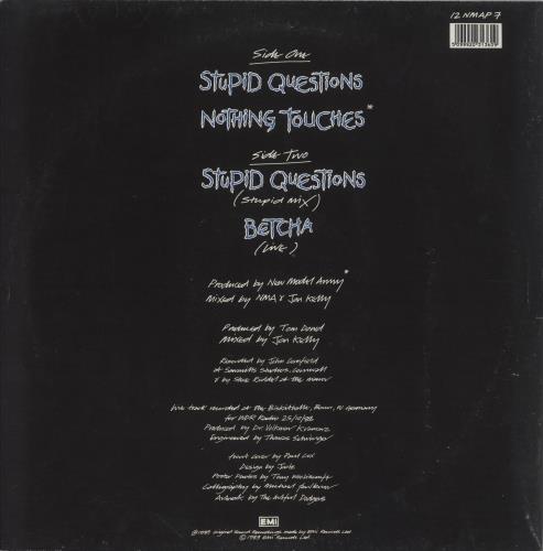 New Model Army Stupid Questions - Poster Sleeve 12" vinyl single (12 inch record / Maxi-single) UK NMA12ST20457