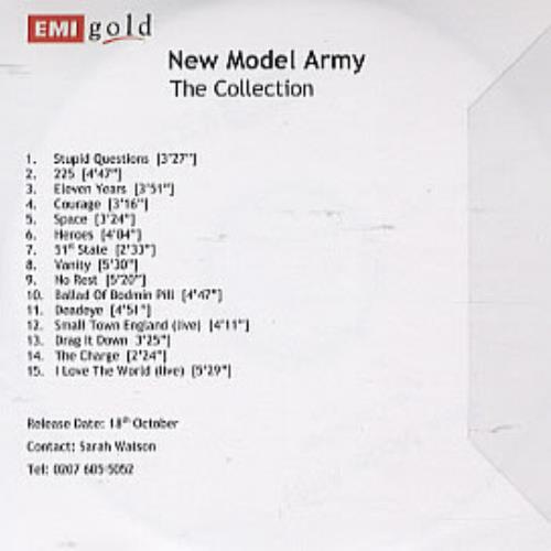 New Model Army The Collection CD-R acetate UK NMACRTH306934