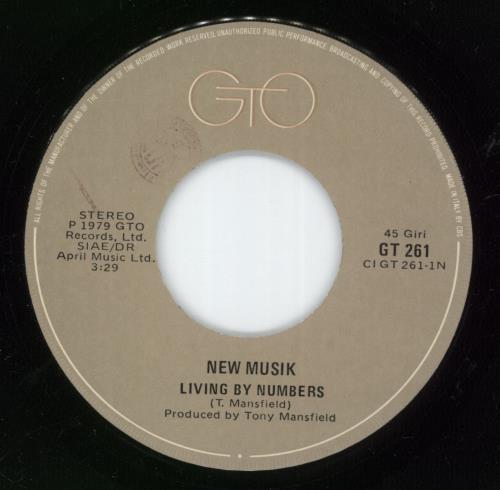 New Musik Living By Numbers 7" vinyl single (7 inch record / 45) UK NMU07LI700814
