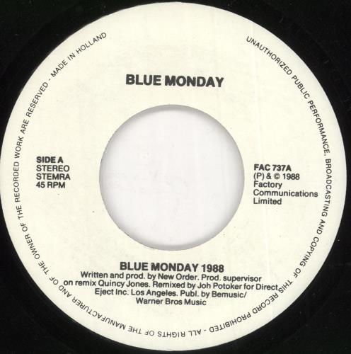 New Order Blue Monday 1988 7" vinyl single (7 inch record / 45) Dutch NEW07BL724432