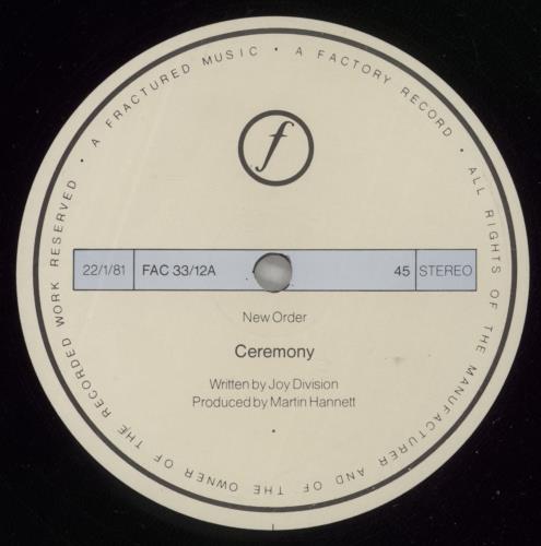 New Order Ceremony 12" vinyl single (12 inch record / Maxi-single) UK NEW12CE878301
