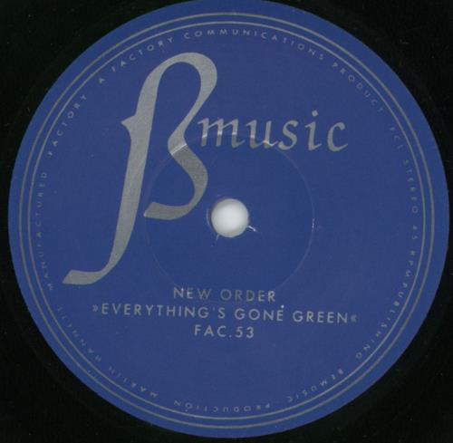 New Order Everything's Gone Green - Khaki label - EX 7" vinyl single (7 inch record / 45) UK NEW07EV865616