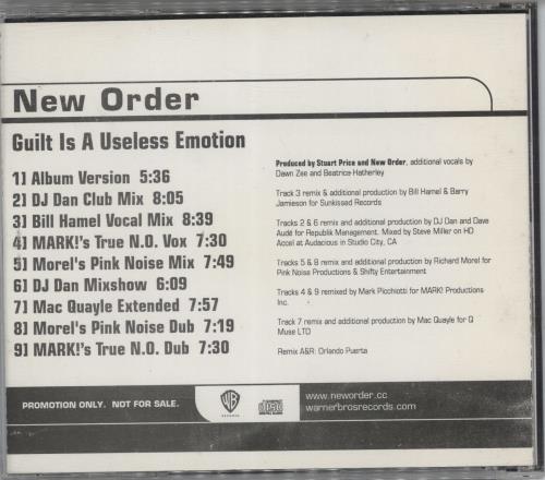 New Order Guilt Is A Useless Emotion CD single (CD5 / 5") US NEWC5GU344891