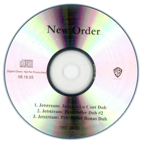 New Order Jetstream Remixes CD-R acetate US NEWCRJE506761