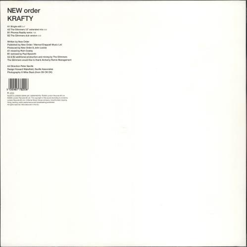 New Order Krafty 12" vinyl single (12 inch record / Maxi-single) UK NEW12KR318548