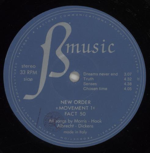 New Order Movement vinyl LP album (LP record) Italian NEWLPMO454992