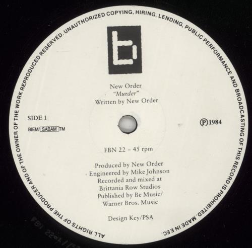 New Order Murder 12" vinyl single (12 inch record / Maxi-single) Dutch NEW12MU715118