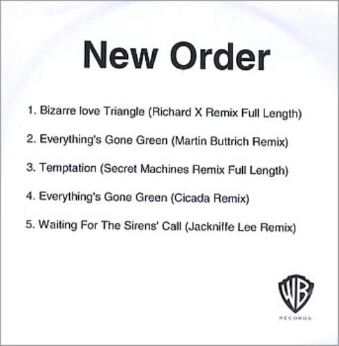 New Order Remixes CD-R acetate UK NEWCRRE359497
