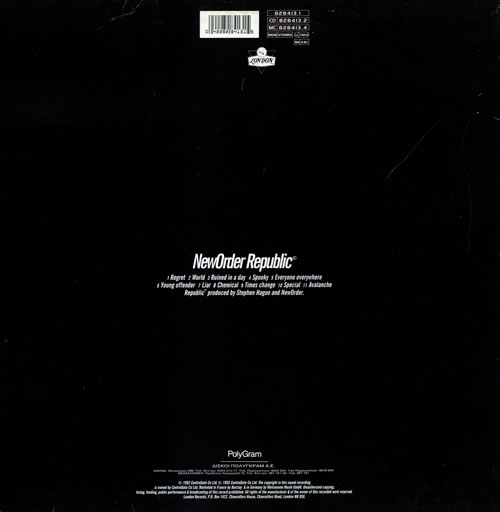 New Order Republic vinyl LP album (LP record) Greek NEWLPRE461555