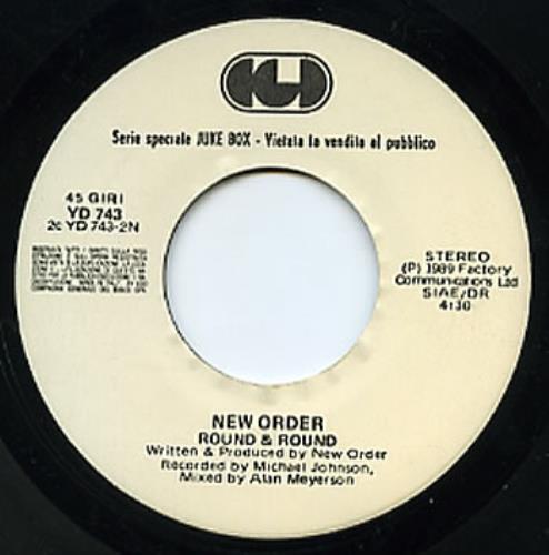 New Order Round & Round 7" vinyl single (7 inch record / 45) Italian NEW07RO298032