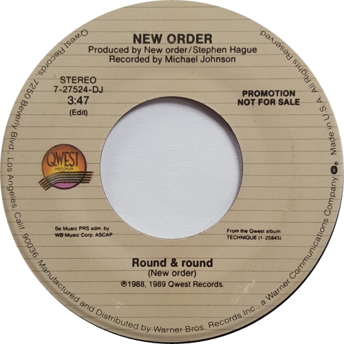 New Order Round & Round 7" vinyl single (7 inch record / 45) US NEW07RO65563
