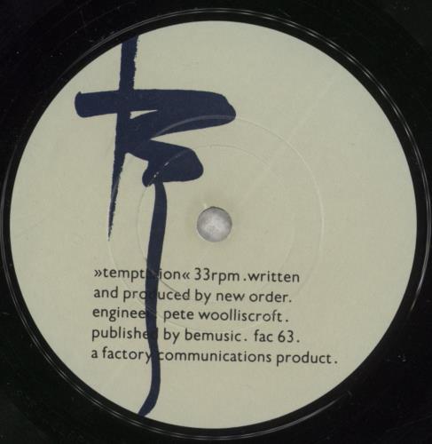 New Order Temptation 7" vinyl single (7 inch record / 45) UK NEW07TE53236