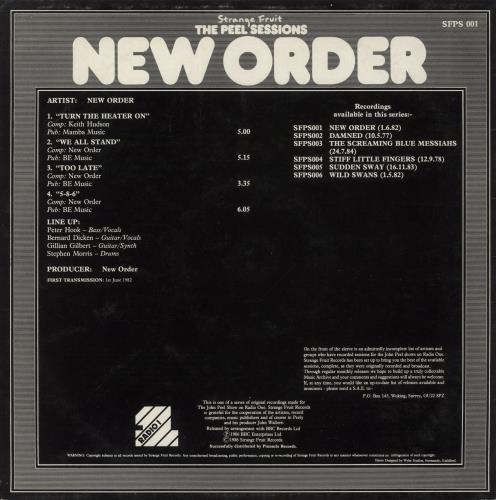 New Order The Peel Sessions - EX 12" vinyl single (12 inch record / Maxi-single) UK NEW12TH251639