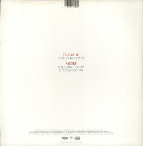 New Order True Faith 12" vinyl single (12 inch record / Maxi-single) UK NEW12TR735240