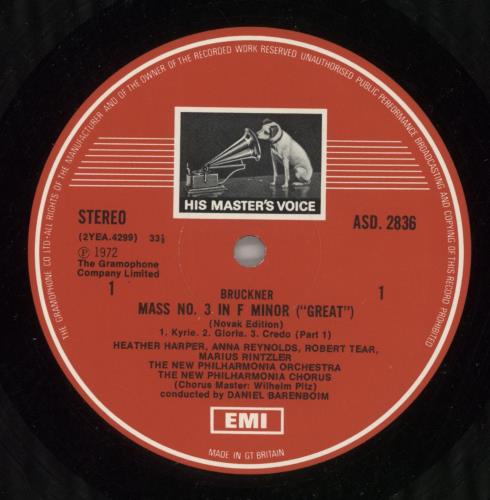 New Philharmonia Orchestra Mass No. 3 in F minor vinyl LP album (LP record) UK NV0LPMA528628