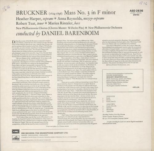 New Philharmonia Orchestra Mass No. 3 in F minor vinyl LP album (LP record) UK NV0LPMA528628