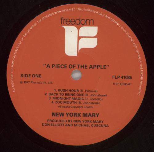 New York Mary A Piece Of The Apple vinyl LP album (LP record) UK 9U-LPAP869003