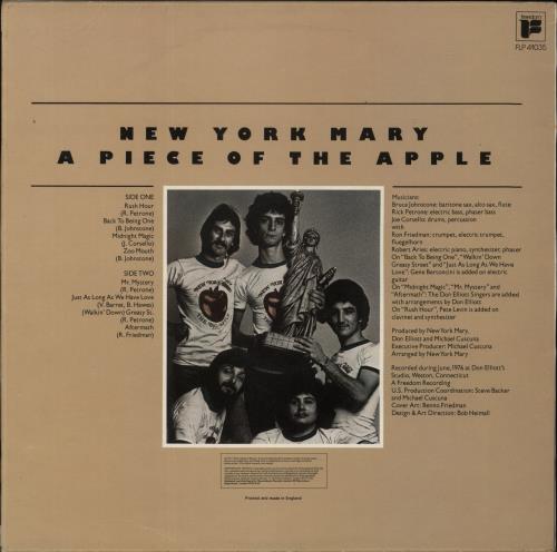 New York Mary A Piece Of The Apple vinyl LP album (LP record) UK 9U-LPAP869003