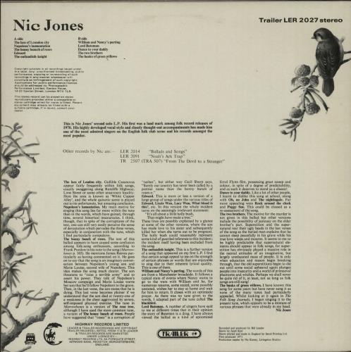 Nic Jones Nic Jones - 3rd vinyl LP album (LP record) UK NJSLPNI651099