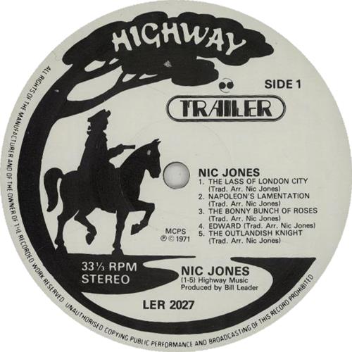 Nic Jones Nic Jones - 3rd vinyl LP album (LP record) UK NJSLPNI651099