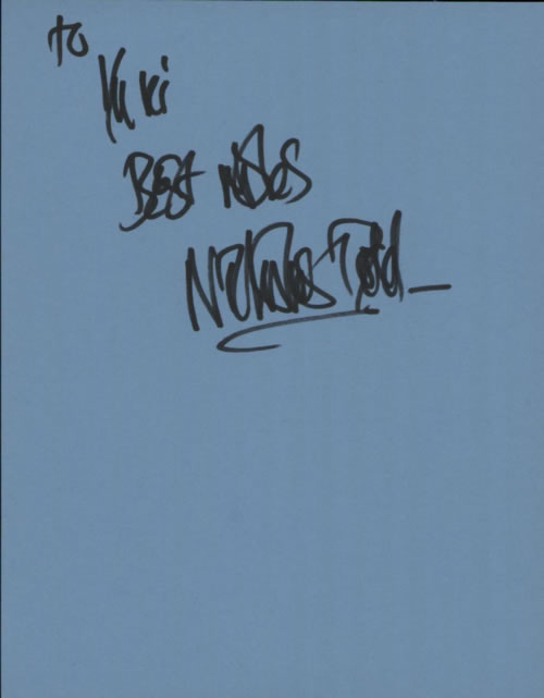 Nicholas Dodd Page From An Autograph Book memorabilia UK NZGMMPA603266