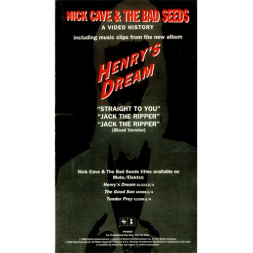 Nick Cave A Video History video (VHS or PAL or NTSC) US NCVVIAV423369