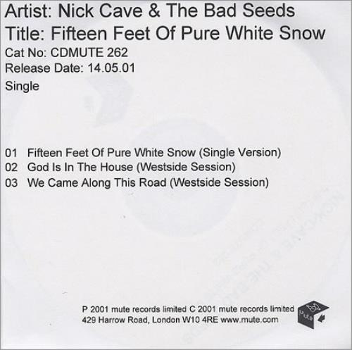 Nick Cave Fifteen Feet Of Pure White Snow CD-R acetate UK NCVCRFI189356