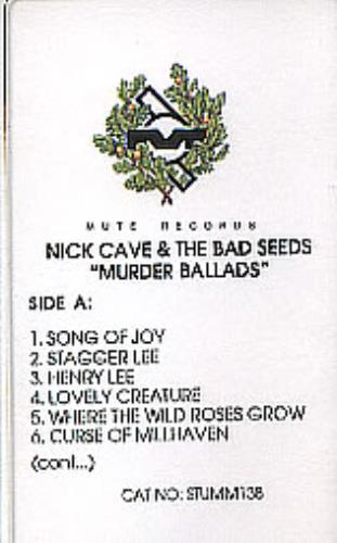 Nick Cave Murder Ballads cassette album UK NCVCLMU289190