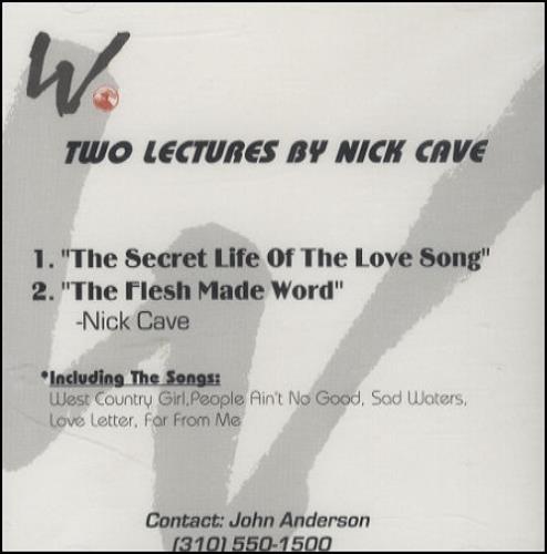Nick Cave Two Lectures By Nick Cave CD-R acetate US NCVCRTW163644