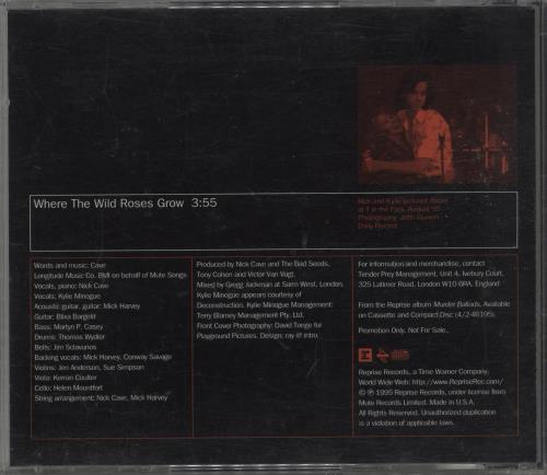 Nick Cave Where The Wild Roses Grow CD single (CD5 / 5") US NCVC5WH64127