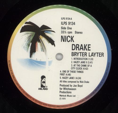 Nick Drake Bryter Layter 5th vinyl LP album (LP record) UK N-DLPBR864981