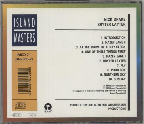 Nick Drake Bryter Layter CD album (CDLP) UK N-DCDBR257066