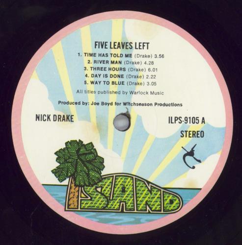 Nick Drake Five Leaves Left - 2nd - VG vinyl LP album (LP record) UK N-DLPFI810336