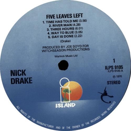 Nick Drake Five Leaves Left - 5th vinyl LP album (LP record) UK N-DLPFI592820