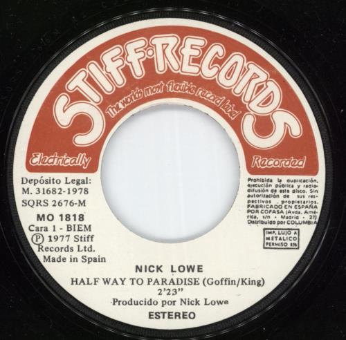 Nick Lowe Halfway To Paradise 7" vinyl single (7 inch record / 45) Spanish LOW07HA870671