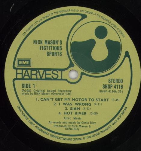 Nick Mason Nick Mason's Fictitious Sports vinyl LP album (LP record) UK NKMLPNI315198