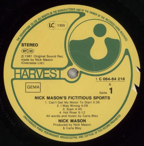 Nick Mason Nick Mason's Fictitious Sports vinyl LP album (LP record) Dutch NKMLPNI879211