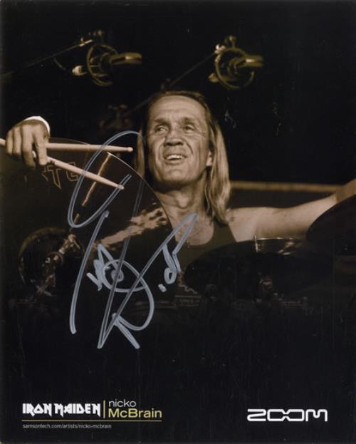 Nicko McBrain NAMM 2012: Samsontech Signed Photo photograph US NMCPHNA554855
