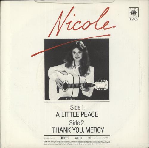 Nicole (DE) A Little Peace - Title Sleeve 7" vinyl single (7 inch record / 45) UK O4707AL634592