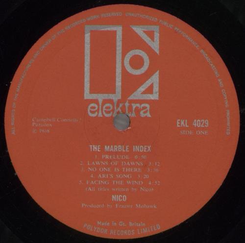 Nico The Marble Index - VG vinyl LP album (LP record) UK N-CLPTH857434