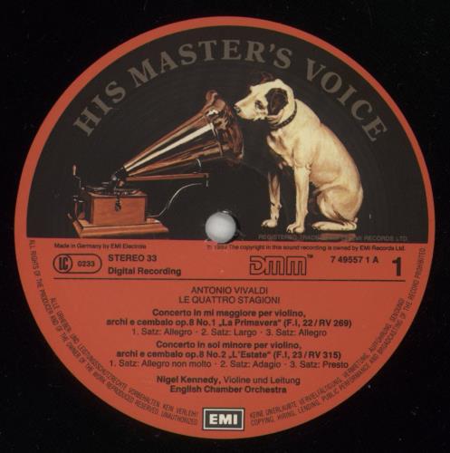 Nigel Kennedy Vivaldi: The Four Seasons vinyl LP album (LP record) UK NGKLPVI494924