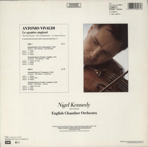 Nigel Kennedy Vivaldi: The Four Seasons vinyl LP album (LP record) UK NGKLPVI494924