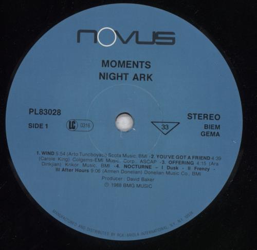 Night Ark Picture vinyl LP album (LP record) German Z1GLPPI838942