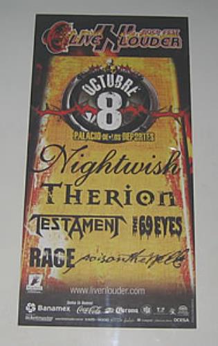 Nightwish Live 'n' Louder poster Mexican NIWPOLI353017