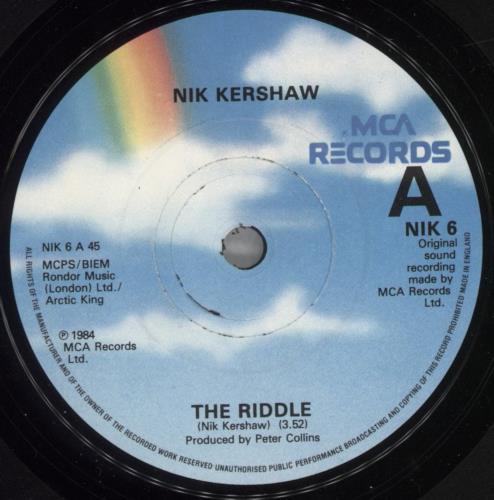 Nik Kershaw The Riddle 7" vinyl single (7 inch record / 45) UK KER07TH182540