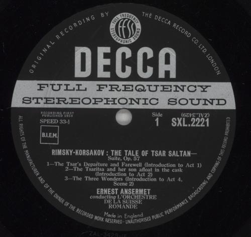 Nikolai Rimsky-Korsakov Rimsky-Korsakov: The Tale Of Tsar Saltan / May Night / Russian Easter Festival vinyl LP album (LP record) UK RN7LPRI877804