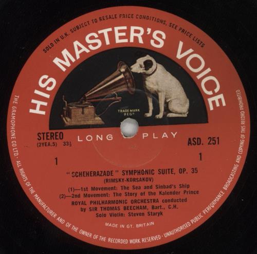 Nikolai Rimsky-Korsakov Scheherazade - 3rd vinyl LP album (LP record) UK RN7LPSC851906