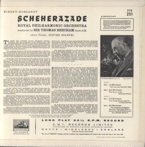 Nikolai Rimsky-Korsakov Scheherazade - 3rd vinyl LP album (LP record) UK RN7LPSC851906