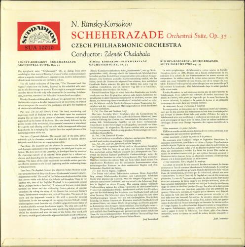 Nikolai Rimsky-Korsakov Scheherazade Orchestra Suite, Op.35 vinyl LP album (LP record) Czech RN7LPSC793527