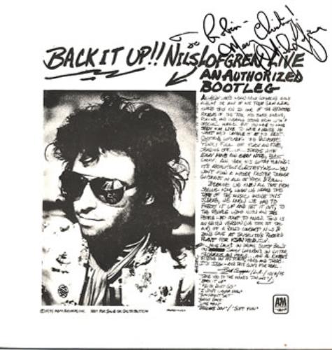 Nils Lofgren Back It Up - Autographed! vinyl LP album (LP record) UK NLSLPBA312019